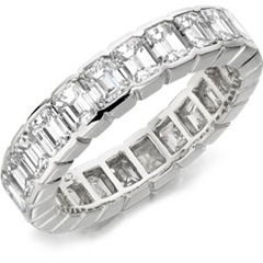 3.54 Carat Emerald Cut Full Diamond A Class Eternity Ring In Platinum