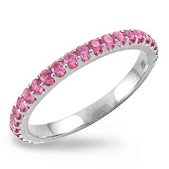 Pink Sapphire Full Eternity Ring In 18 Carat White Gold