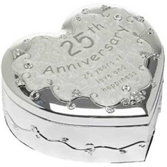 25th Wedding Anniversary Trinket Box