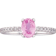 Genuine Pink Sapphire & Diamond Ring