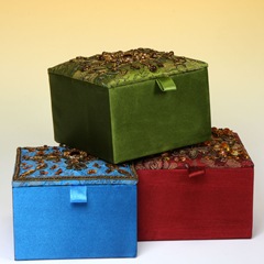 Indian Hand Embroidered Jewelry Boxes