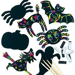 Halloween Scratch Art Magnets