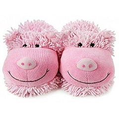 Fuzzy Feet Slippers - Pig