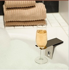 bath tub wine glass holder with two strong suction pads