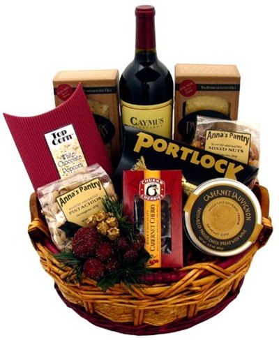 Cheese and wine gift basket